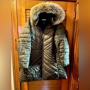 Lands’ End Insulated Cozy Fleece Lined Winter Coat Women's Small Black